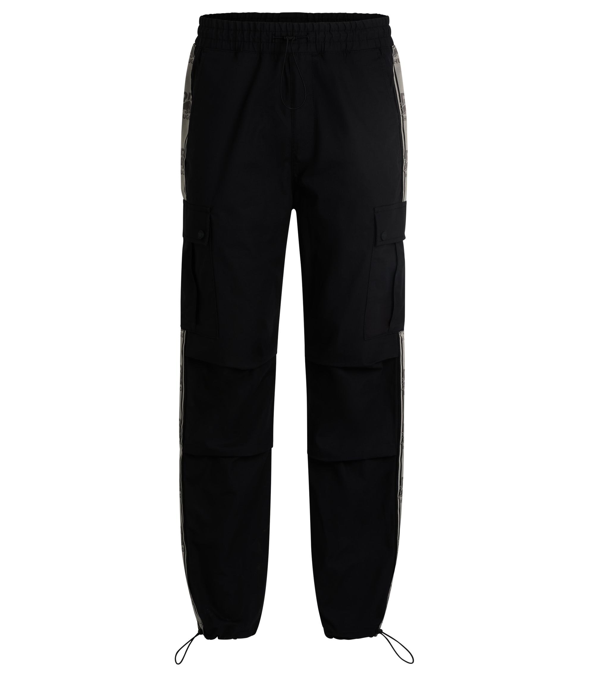 HUGO HUGO x RB regular-fit cargo trousers with branded tape Black