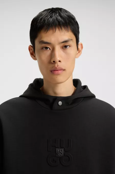 Stacked-logo hoodie in a cotton blend