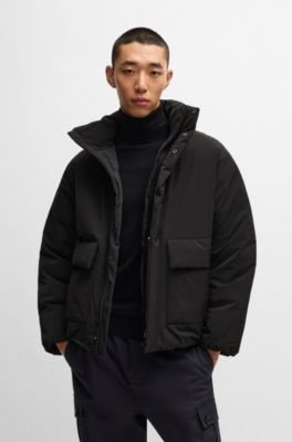 HUGO - Water-repellent jacket with chamberless padding - Black