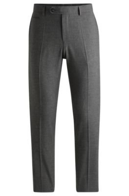 Slim-fit trousers in melange stretch cloth, Grey