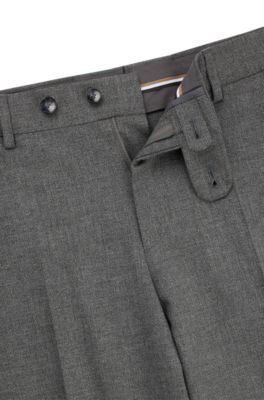 Slim-fit trousers in melange stretch cloth, Grey