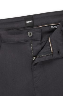 Slim-fit regular-rise jeans in performance denim, Grey
