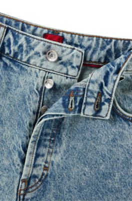 Jeans azules de corte recto con pernera ancha, Azul oscuro