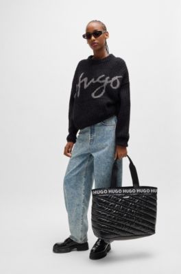 Jeans azules de corte recto con pernera ancha, Azul oscuro