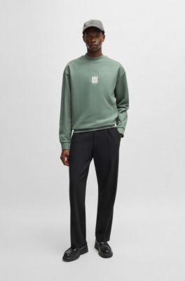 Sudadera de rizo de algod&oacute;n con estampado de logos apilados ahumados, Cal