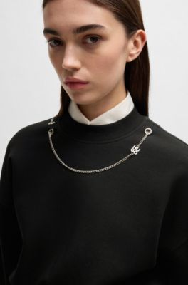 Sweatshirt with detachable signature chain, Black