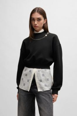 Sweatshirt with detachable signature chain, Black