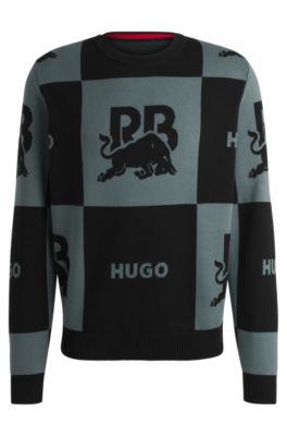 HUGO - HUGO x RB checkerboard cotton sweater with bull motif
