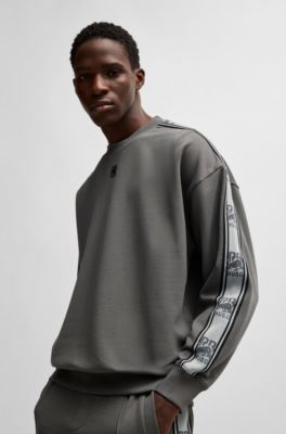 Sudadera HUGO&nbsp;x&nbsp;RB en felpa de algod&oacute;n con detalle de la marca, Gris claro