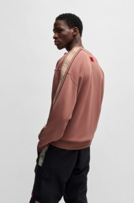 Sudadera HUGO&nbsp;x&nbsp;RB en felpa de algod&oacute;n con detalle de la marca, Rosa claro