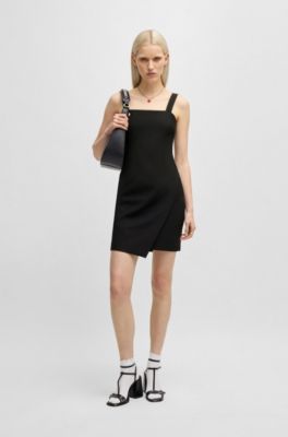 Robe pr&egrave;s du corps &agrave; bretelles &eacute;paisses, Noir