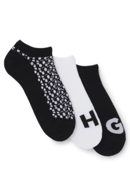 Hugo Boss Three-pack Of Ankle Socks In Cotton In Black