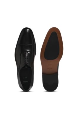 Captoe Oxford shoes in smooth leather, Black