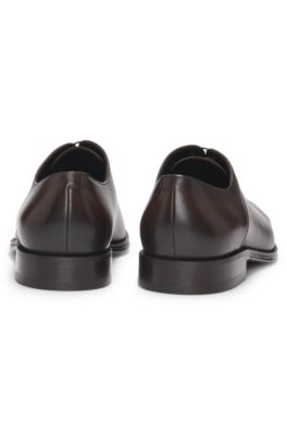 Captoe Oxford shoes in smooth leather, Dark Brown