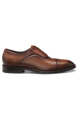 Captoe Oxford shoes in smooth leather, Brown