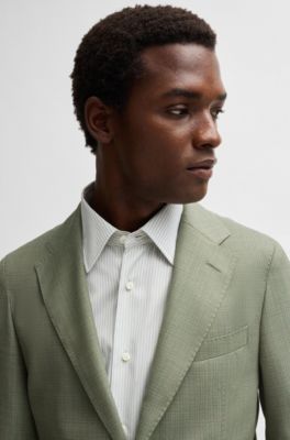 BOSS - Slim-fit jacket in micro-patterned wool
