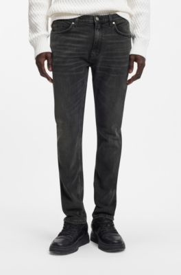 Extra-slim-fit jeans in gray stretch denim, Grey