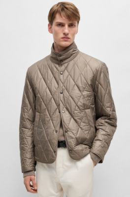 Down-blend hooded jacket with removable gilet, Light Green