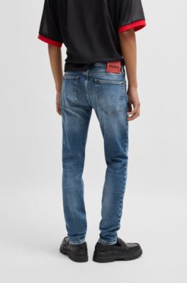Jeans extra slim fit de denim el&aacute;stico azul, Azul oscuro