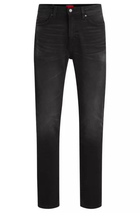 Slim-fit jeans in black stretch denim