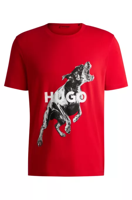 Regular-fit T-shirt in cotton with animal graphic
