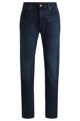 HUGO - Slim-fit jeans in dark-blue stretch denim - Dark Blue