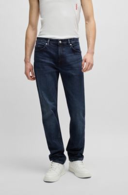 Slim-fit jeans in dark-blue stretch denim, Dark Blue