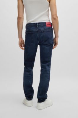 Slim-fit jeans in dark-blue stretch denim, Dark Blue