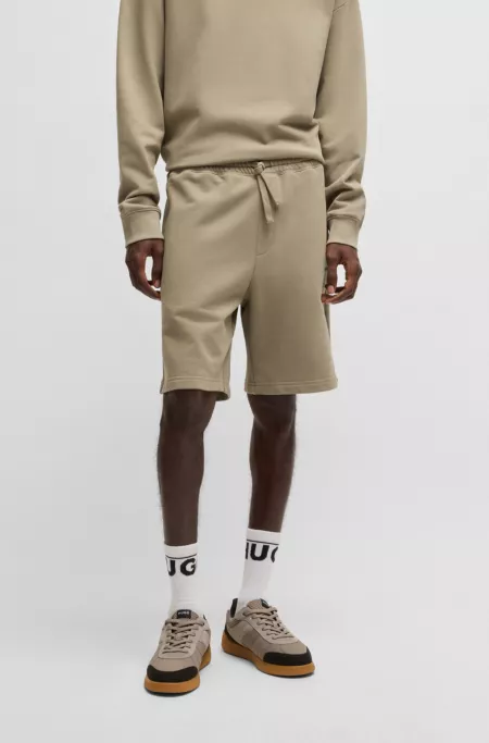 Cotton-terry shorts with logo print
