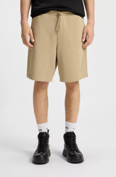 Cotton-terry shorts with logo print