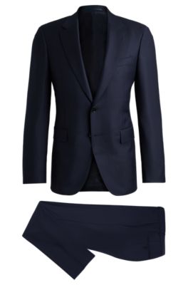 BOSS - Slim-fit suit in striped wool