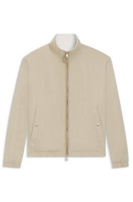 Veste zipp&eacute;e r&eacute;versible en tissu doux, Kaki