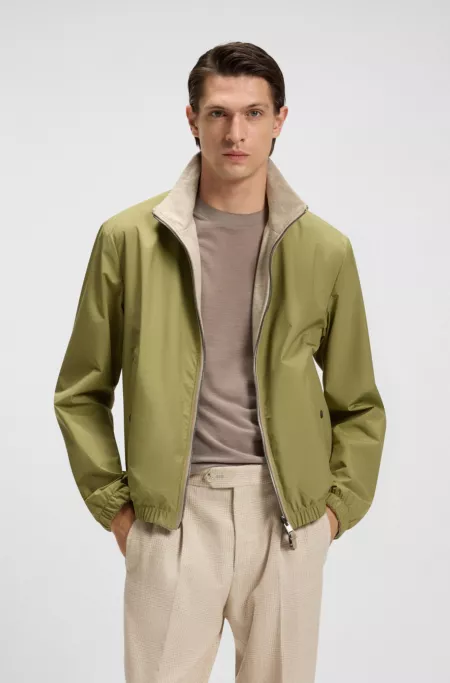 Reversible jacket in peached fabric