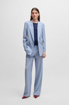 Henley-neck sweater in Merino wool, Dark Blue