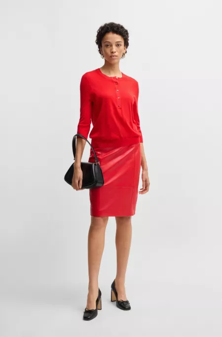 Henley-neck sweater in Merino wool