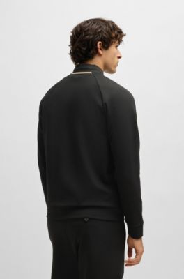 Regular-fit sweatshirt in stretch gabardine, Black