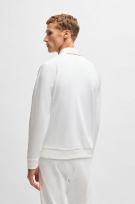Regular-fit sweatshirt in stretch gabardine, White