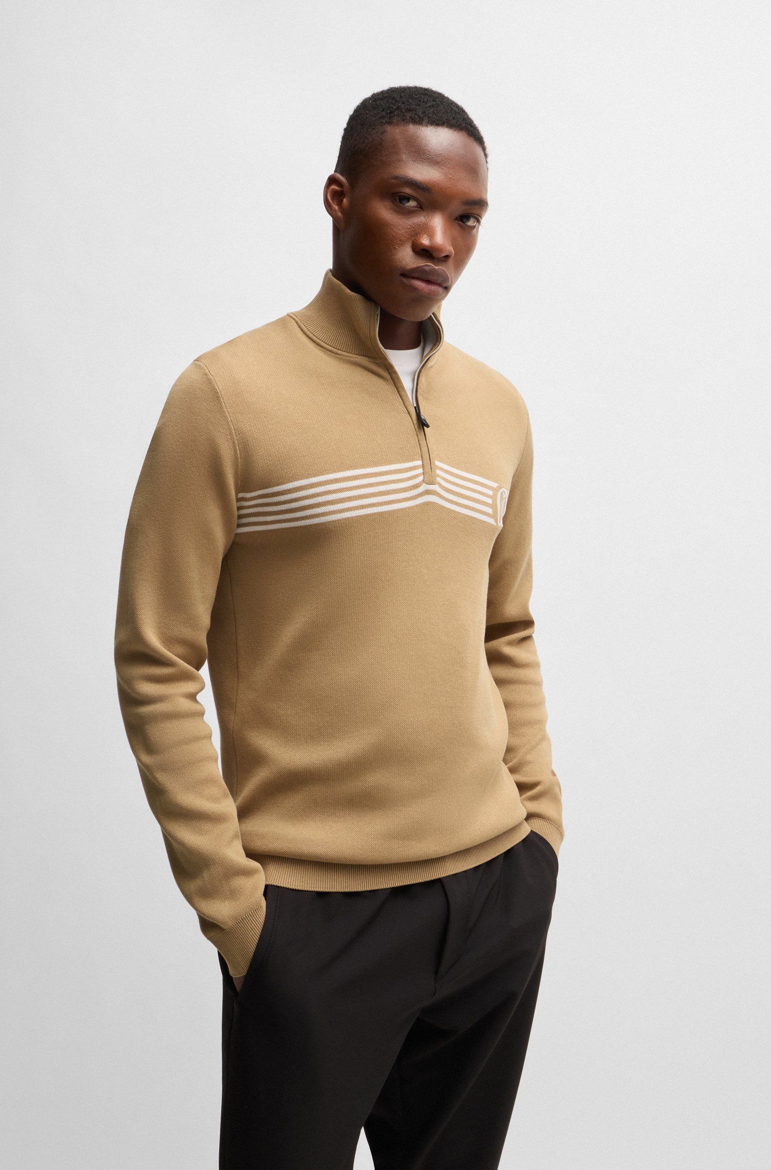 The Open water-repellent sweater with embroidered logo