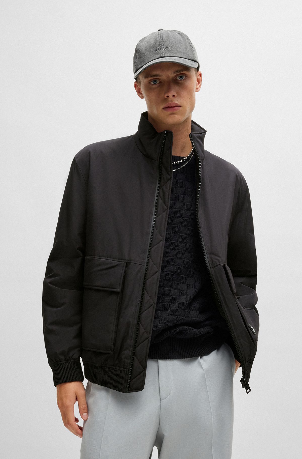 Jackets and Coats in Black by HUGO BOSS | Men Jackets and Coats in Black by HUGO BOSS | Men