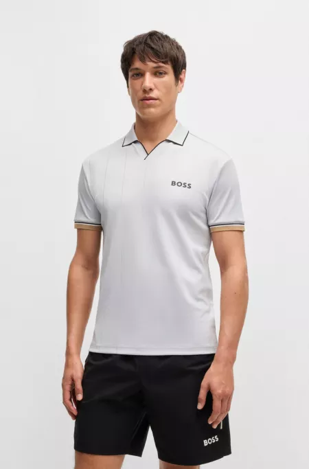 Active polo shirt with four-way stretch