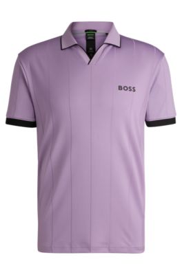 Active polo shirt with four-way stretch, Light Purple