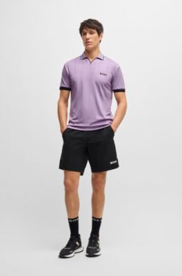 Active polo shirt with four-way stretch, Light Purple