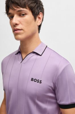 Active polo shirt with four-way stretch, Light Purple