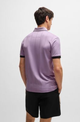 Active polo shirt with four-way stretch, Light Purple