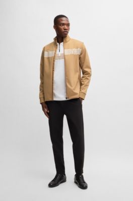 Sudadera The Open regular fit con cremallera e ilustraci&oacute;n especial, Beige