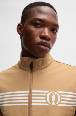 Sudadera The Open regular fit con cremallera e ilustraci&oacute;n especial, Beige