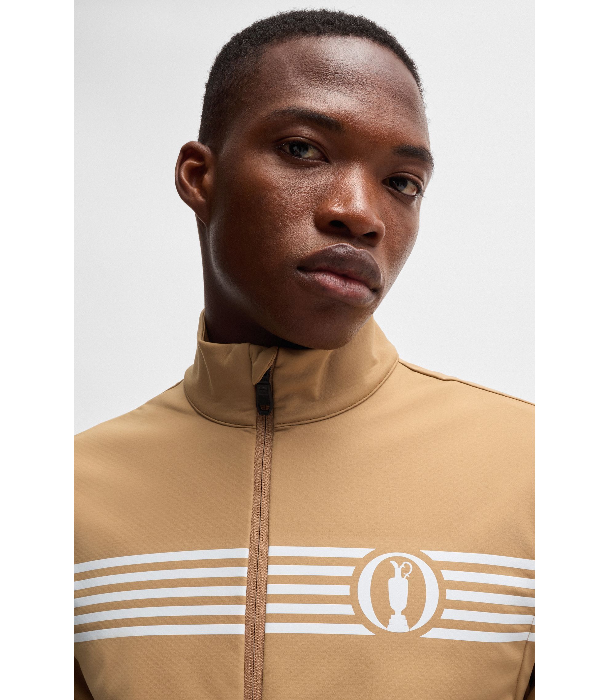 BOSS - The Open regular-fit zipped sweatshirt with special artwork