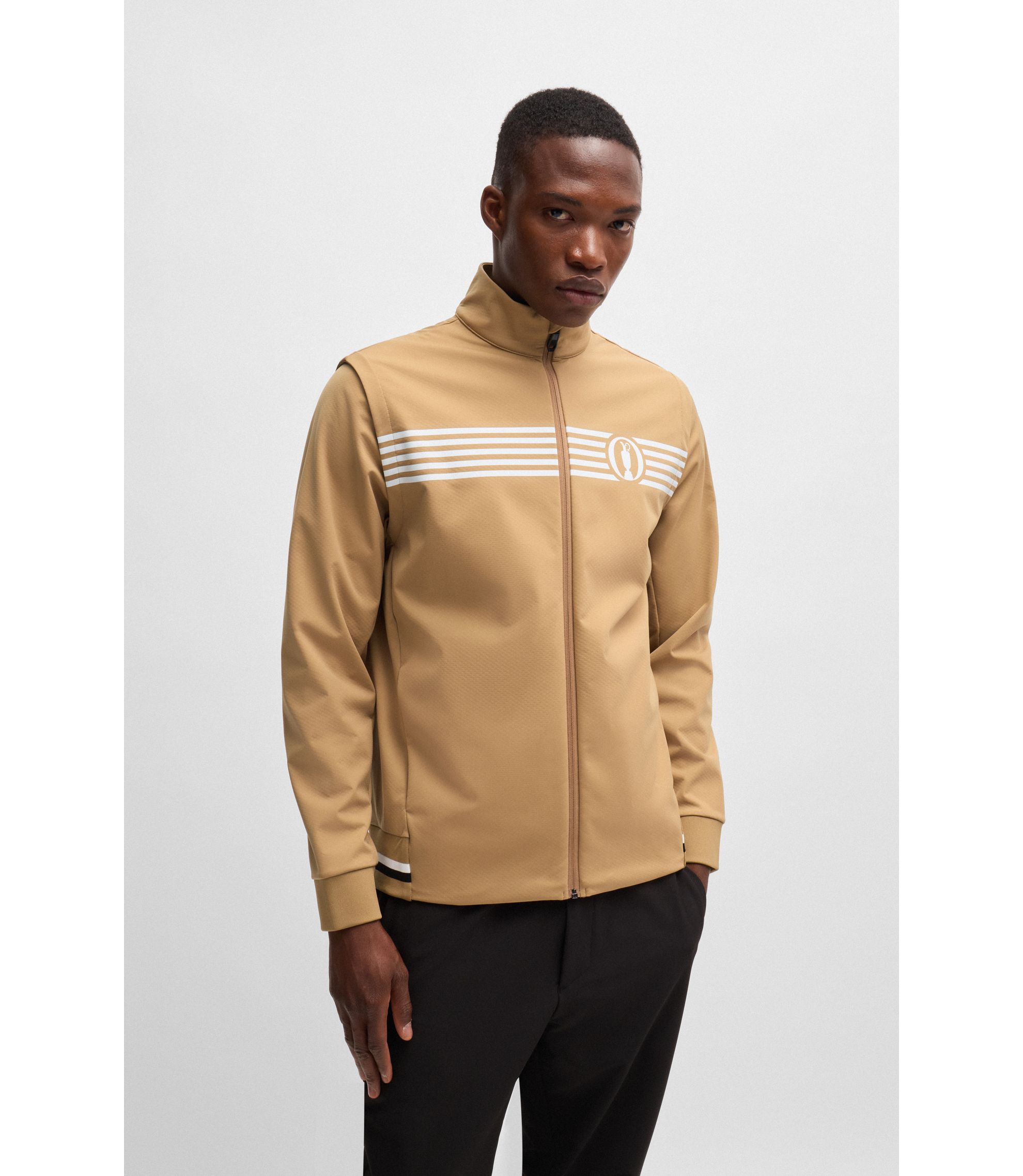 BOSS - The Open regular-fit zipped sweatshirt with special artwork