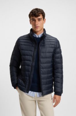 Mixed-quilting packable jacket with water-repellent finish, Dark Blue