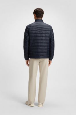 Mixed-quilting packable jacket with water-repellent finish, Dark Blue